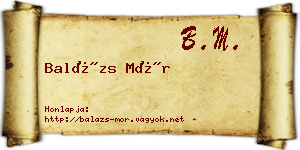 Balázs Mór névjegykártya
